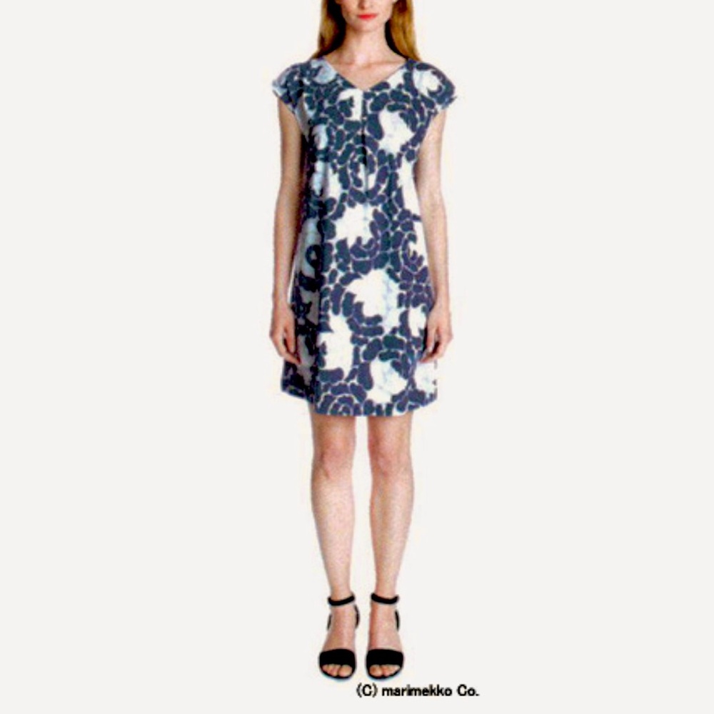 Marimekko Finland Karelia floral blue/white/yellow dress